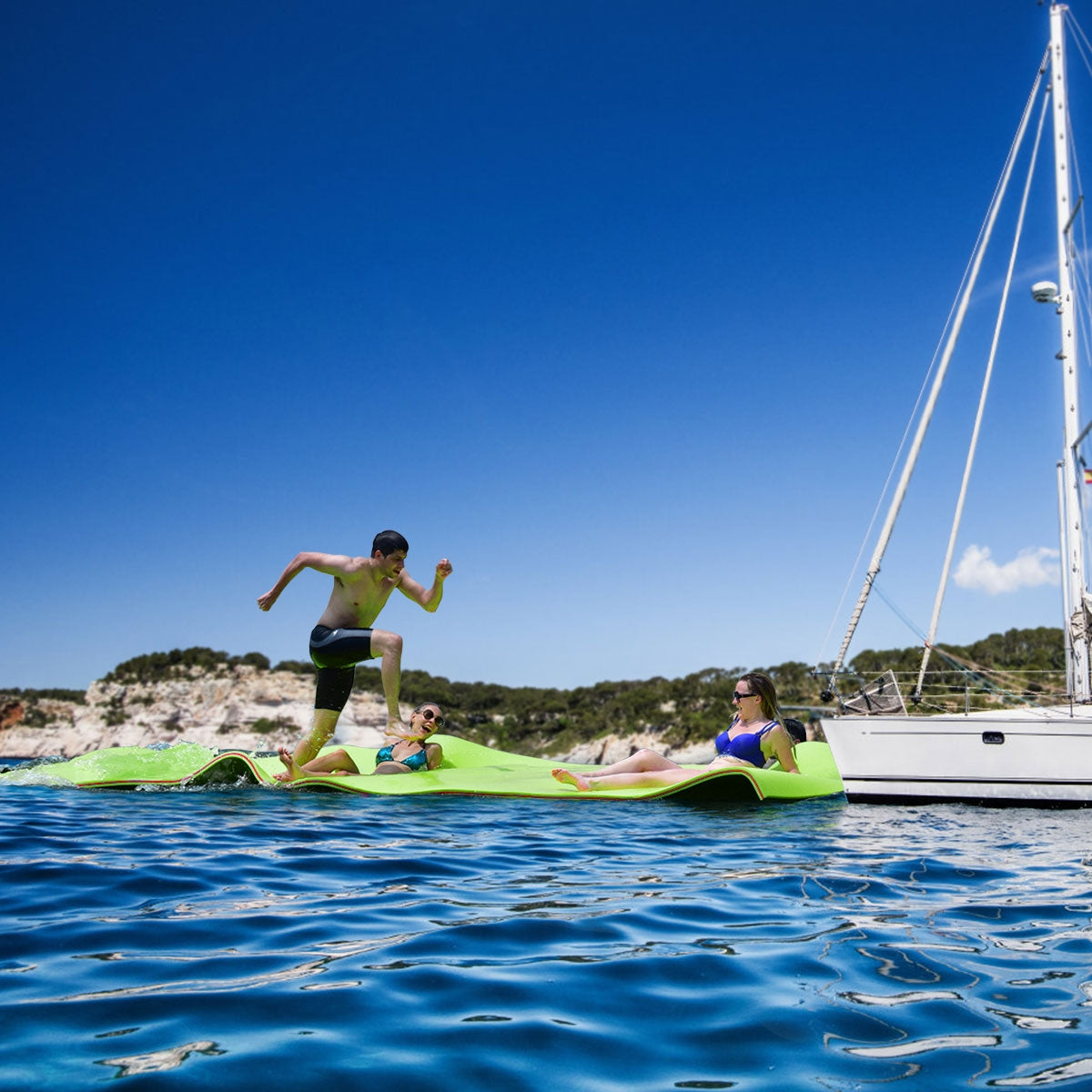 12‘x 6‘3 Layer Floating Water Pad-Green