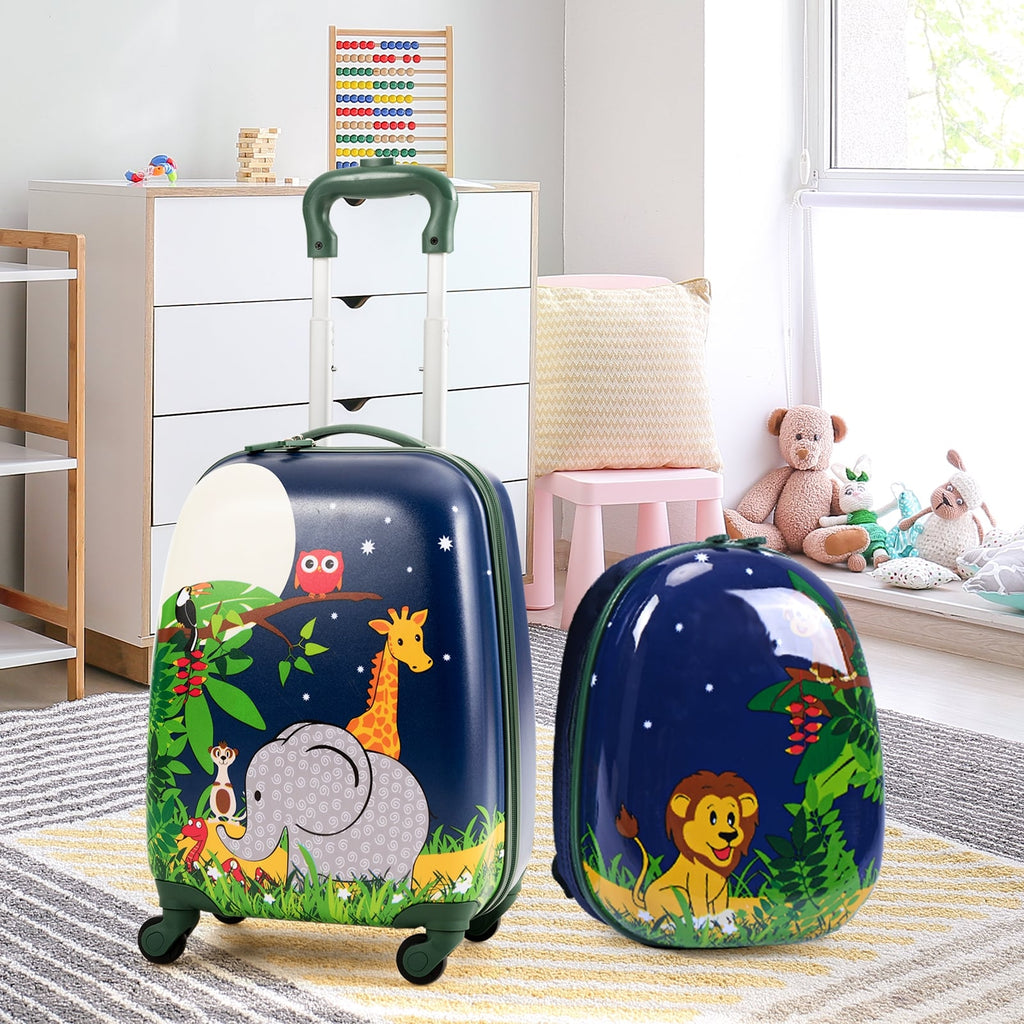 Ensemble de bagages scolaires à roulettes pour enfants 2 pièces 12 et 16 pouces