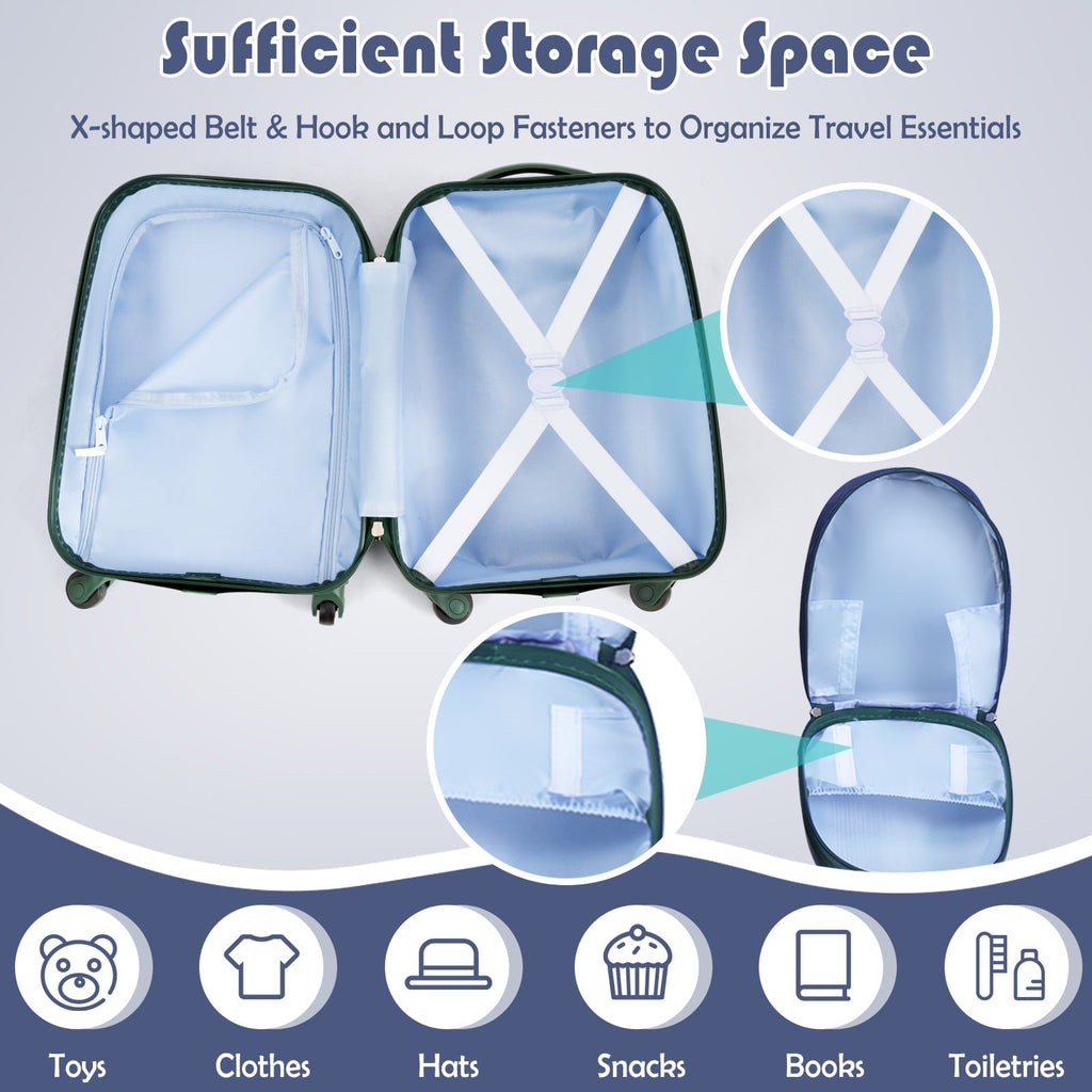 Ensemble de bagages scolaires à roulettes pour enfants 2 pièces 12 et 16 pouces