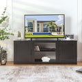 TV Stand with Double Barn Doors for TVs up to 65 Inch-Black