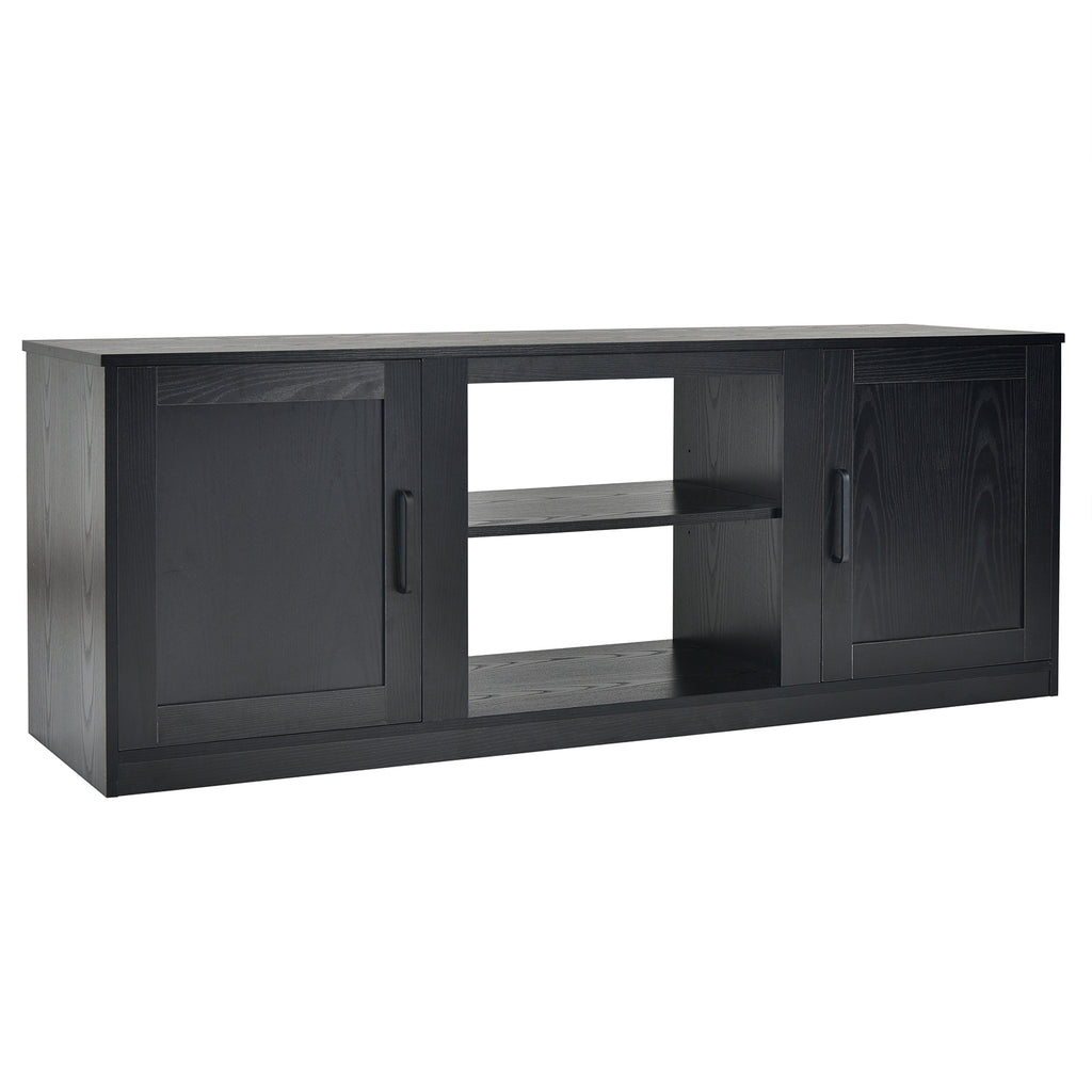 TV Stand with Double Barn Doors for TVs up to 65 Inch-Black