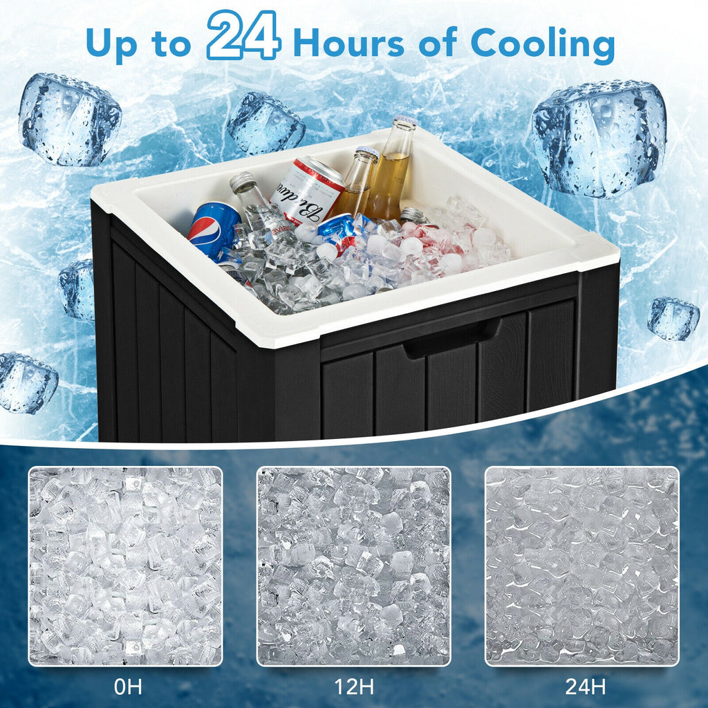 Glacière de rangement de 10 gallons pour pique-nique et activités de plein air - Noir