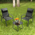 Ensemble de mobilier de bistrot de terrasse 3 pièces avec dossier réglable - Noir