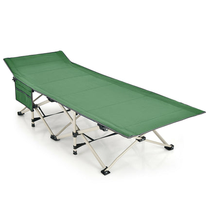 Wide Foldable Camping Cot with Carry Bag-Green