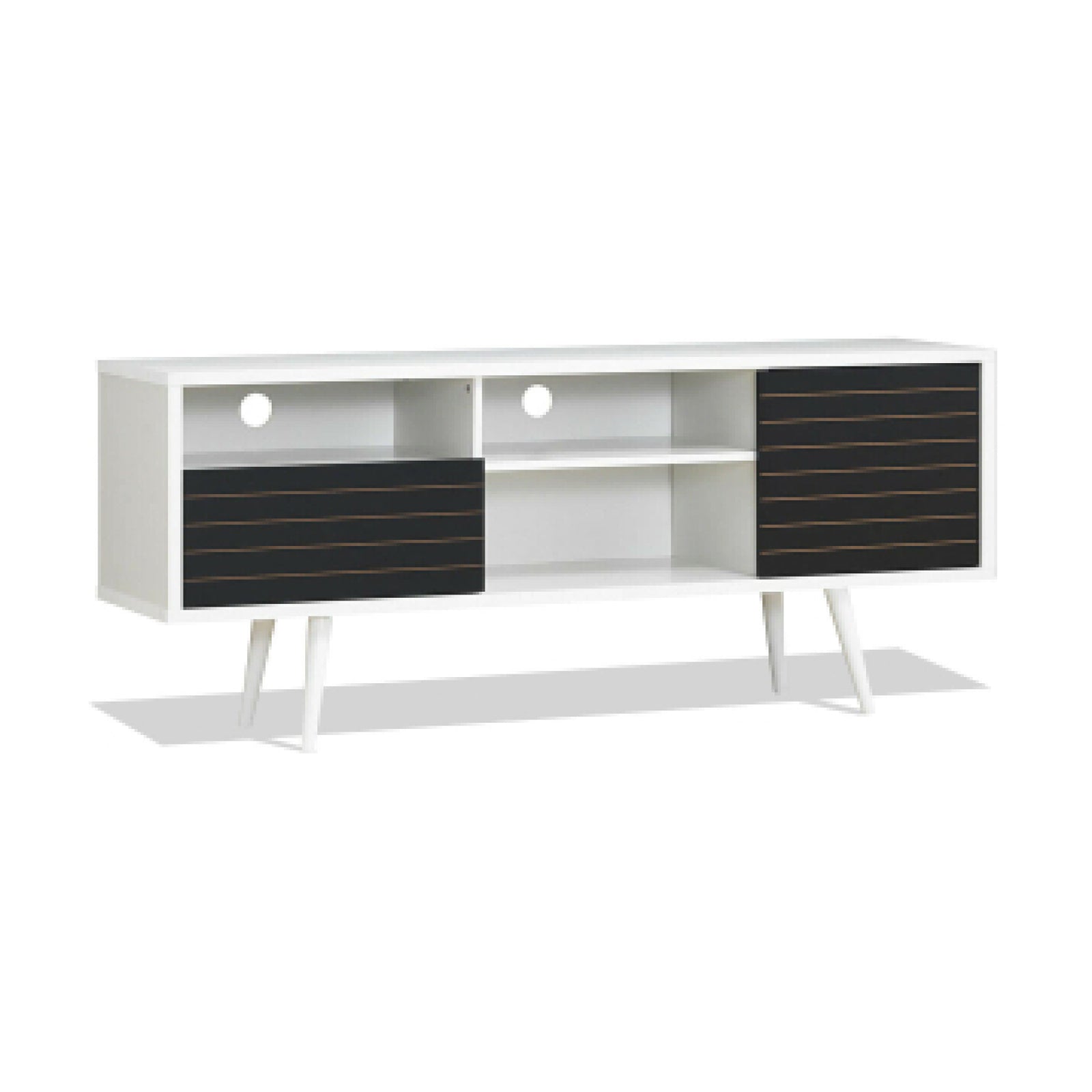 Mid-Century Modern TV Stand with Storage Shelves for TVs up to 65 Inch