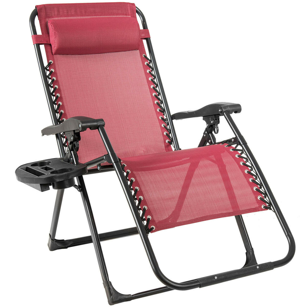 Fauteuil de jardin inclinable pliant grand format très résistant - Vin