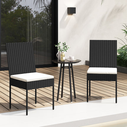 PE Wicker Patio Chairs Set of 2/4 with Cushions for Porch Deck Garden and Backyard-4 Pieces