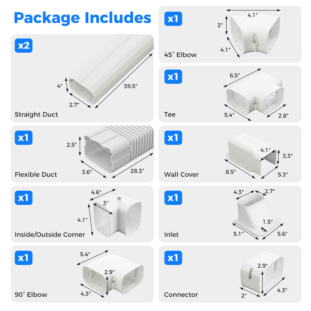 4 Inches W Mini Decorative PVC Slim Line Cover Kit-4 inches