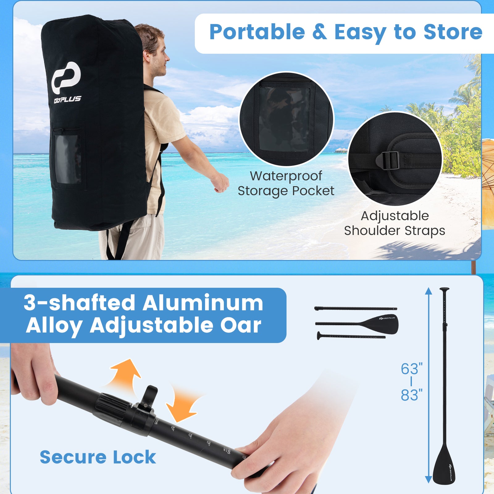 Inflatable Stand Up Paddle Board with Premium SUP Accessories-L