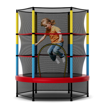 55 Inch Mini Trampoline for Kids with Safety Enclosure Net for Indoor Outdoor