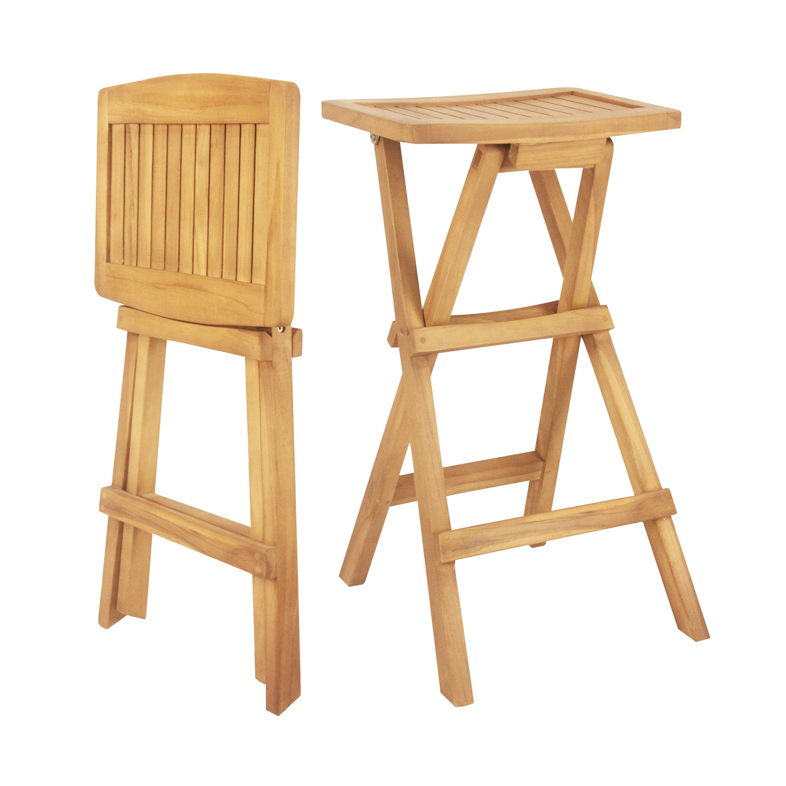 Lot de 2 tabourets de bar d'extérieur sans assemblage avec assise galbée