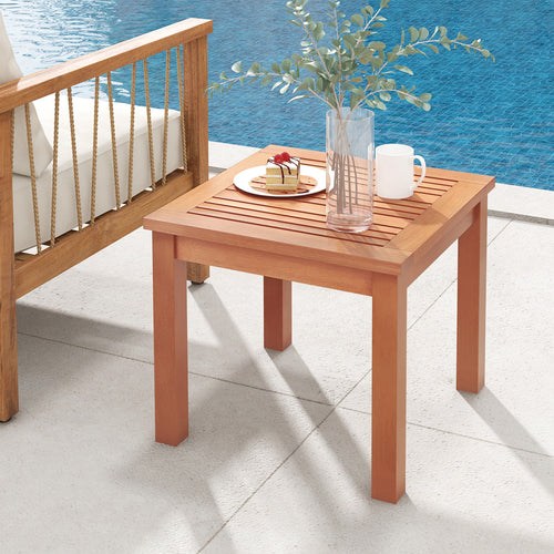 Table d'appoint Adirondack d'extérieur carrée de 18 pouces avec plateau à lattes
