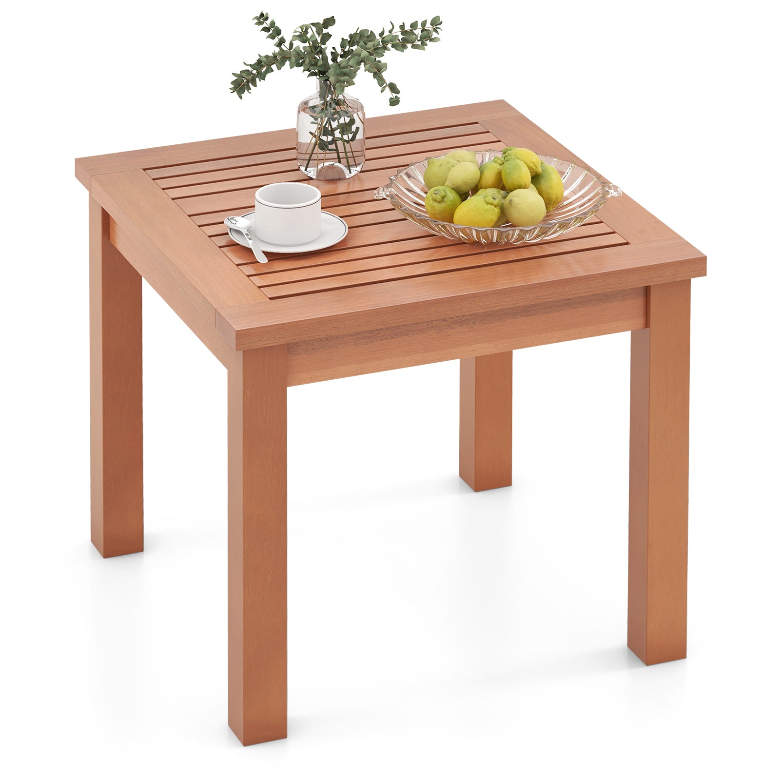 Table d'appoint Adirondack d'extérieur carrée de 18 pouces avec plateau à lattes