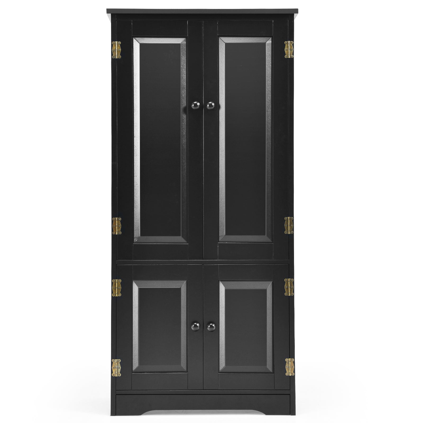 Accent Floor Storage Cabinet with Adjustable Shelves Antique 2-Door-Black