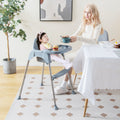 4-in-1 Convertible Baby High Chair with Removable Double Tray-Gray