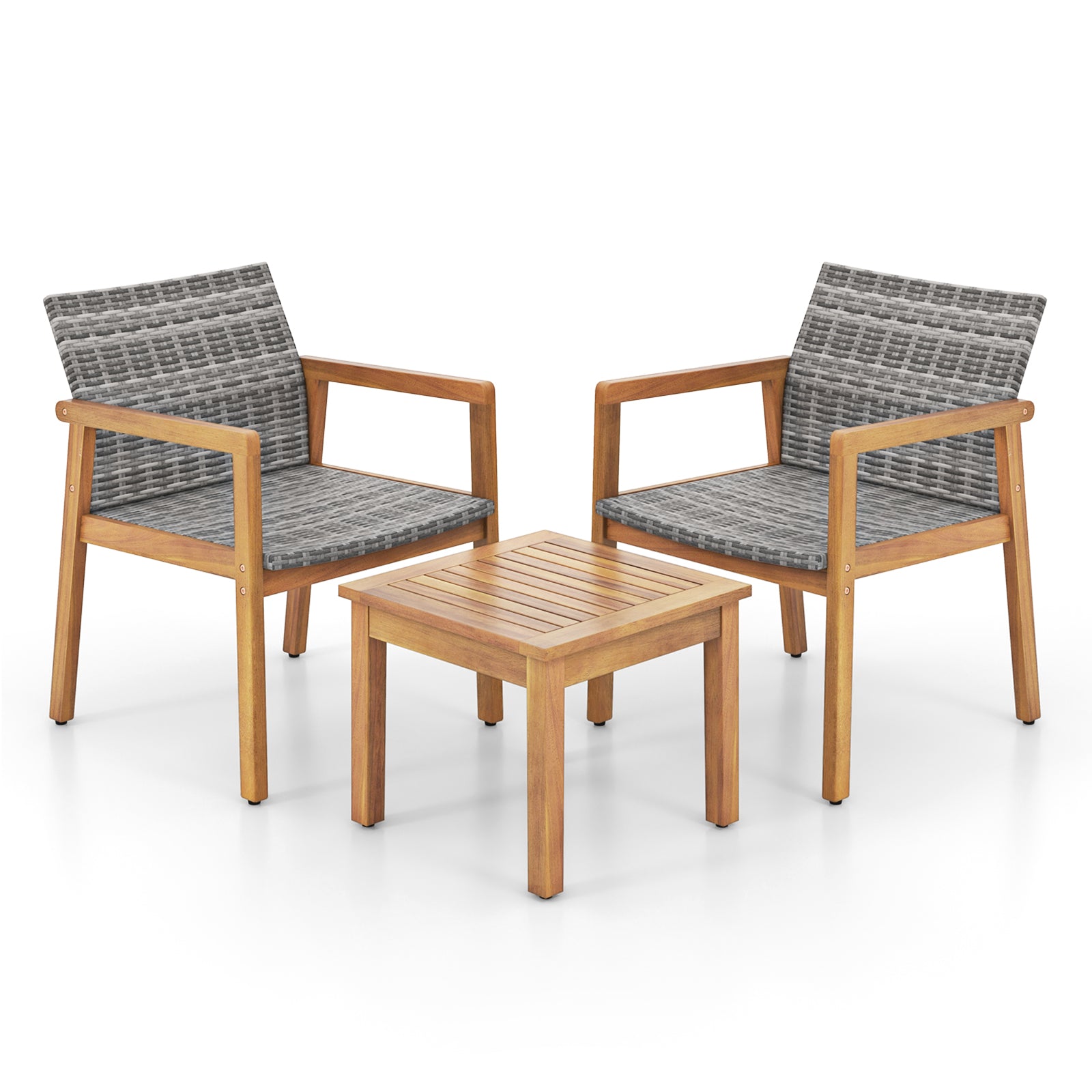 Ensemble de mobilier de patio 3 pièces avec chaise