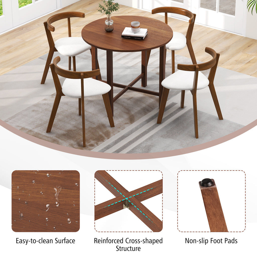 Dual Drop Leaf Dining Table for Small Spaces-Walnut