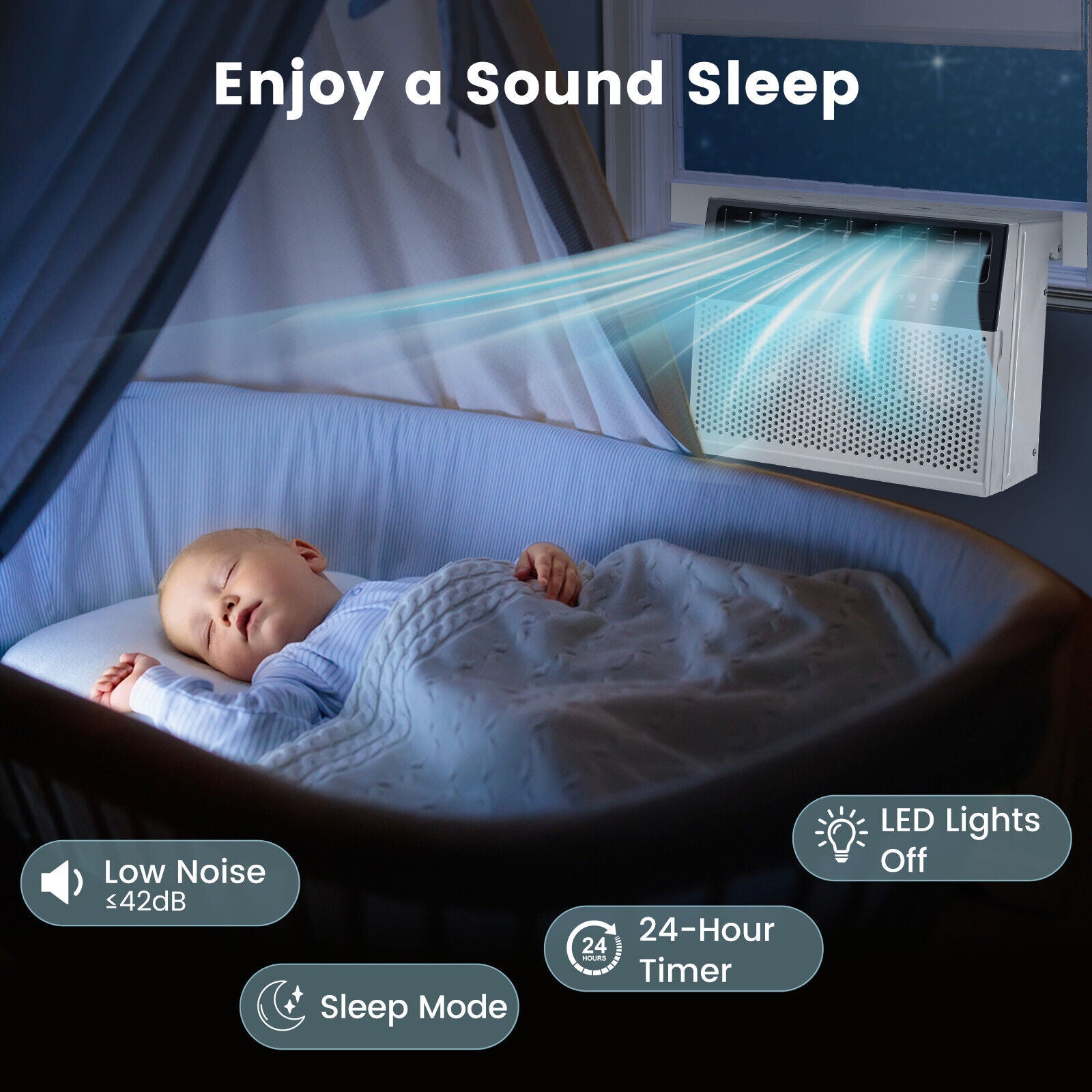 Window Air Conditione with Handy Remote and LED Control Panel-10000 BTU