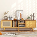 Bamboo TV Stand for TV up to 65 Inch-Natural