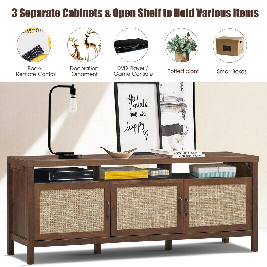 Universal TV Stand Entertainment Media Center for TV's up to 65 Inch-Walnut
