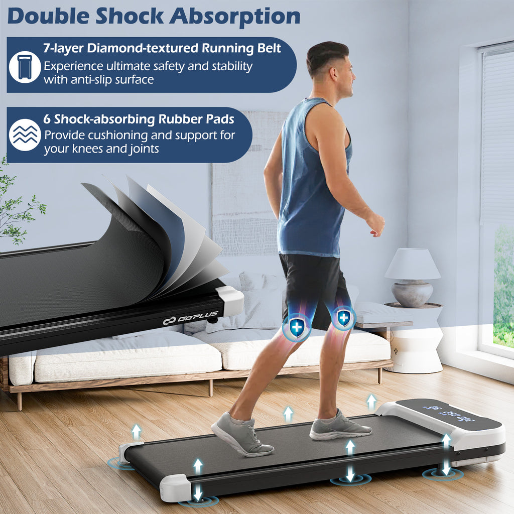 2.5HP Under Desk Treadmill with Remote Control and 3 Countdown Modes-White