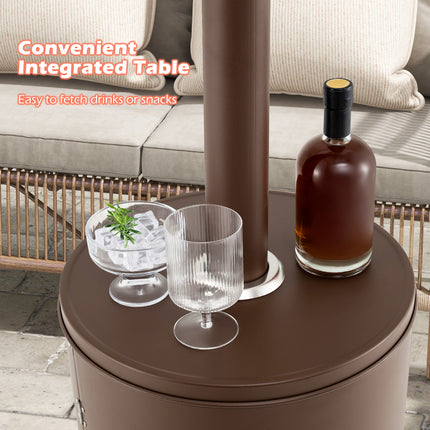 50000 BTU Propane Patio Heater with Round Table Design-Brown