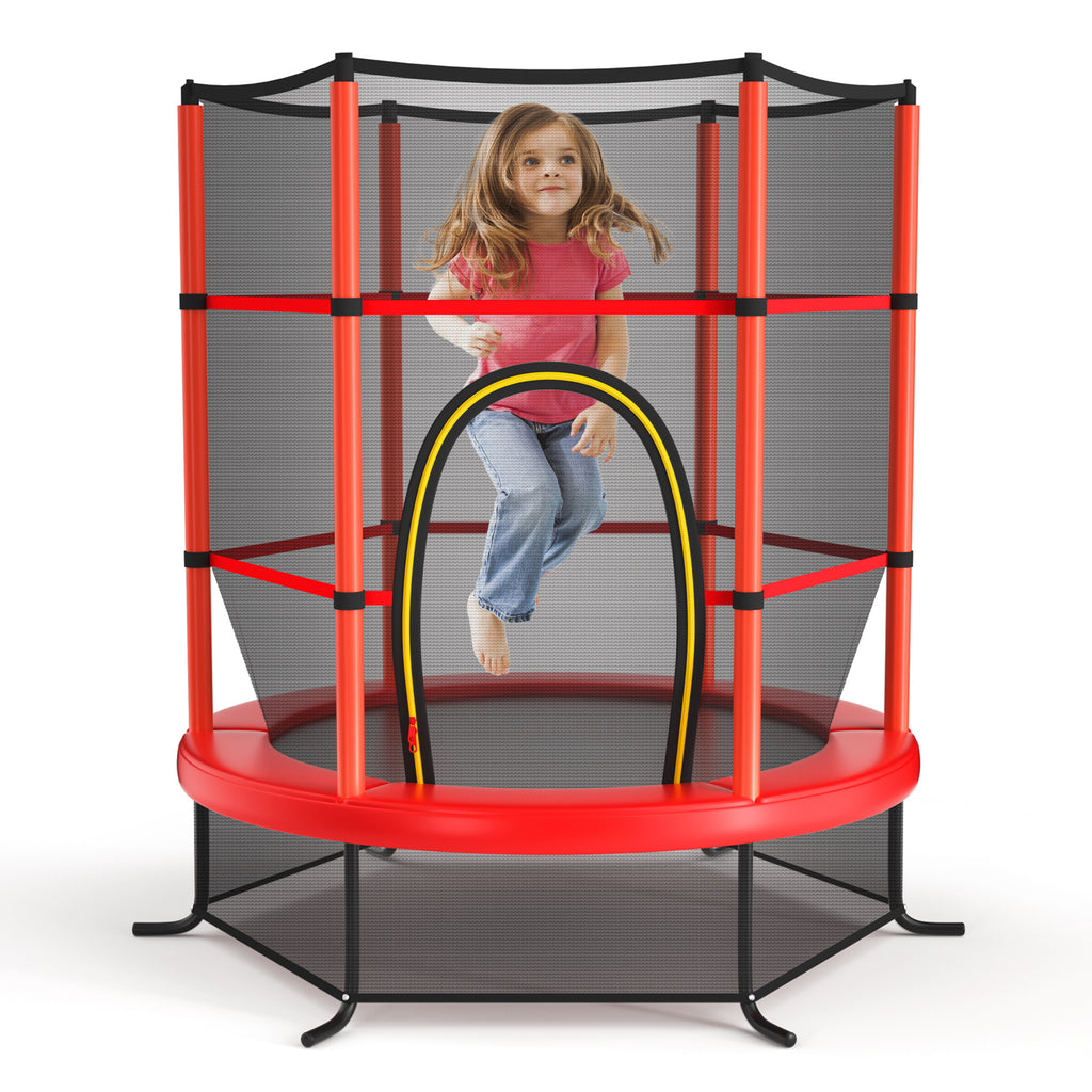 Trampoline récréatif pour enfants de 5 pouces avec filet de sécurité - Rouge