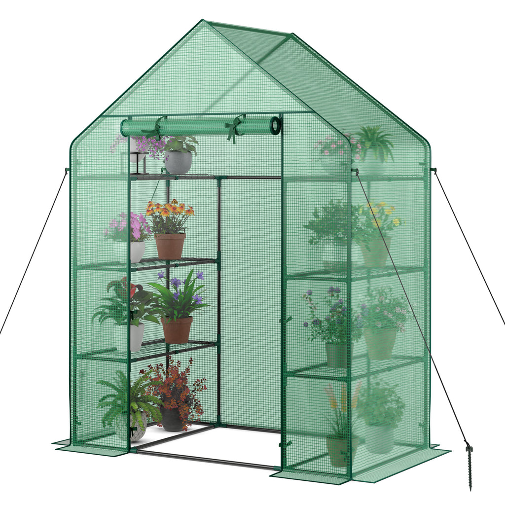 Mini Portable 4 Tier 8 Shelves Walk-in Plant Greenhouse