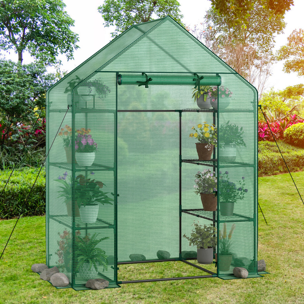 Mini Portable 4 Tier 8 Shelves Walk-in Plant Greenhouse