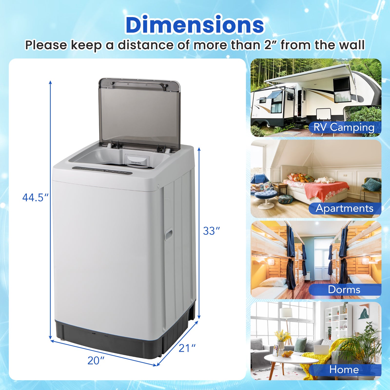 Full-Automatic Washing Machine Washer and Spin Combo-Grey