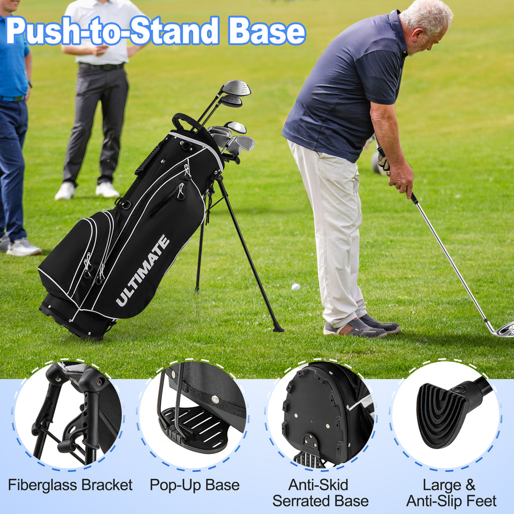 Men€™s Profile Complete Golf Club Package Set Includes 10 Pieces-Black