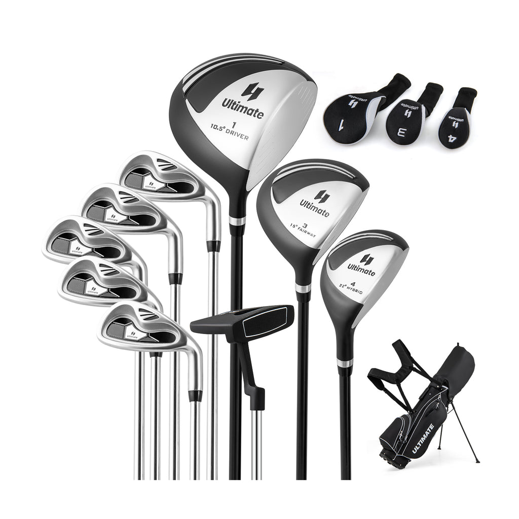 Men€™s Profile Complete Golf Club Package Set Includes 10 Pieces-Black