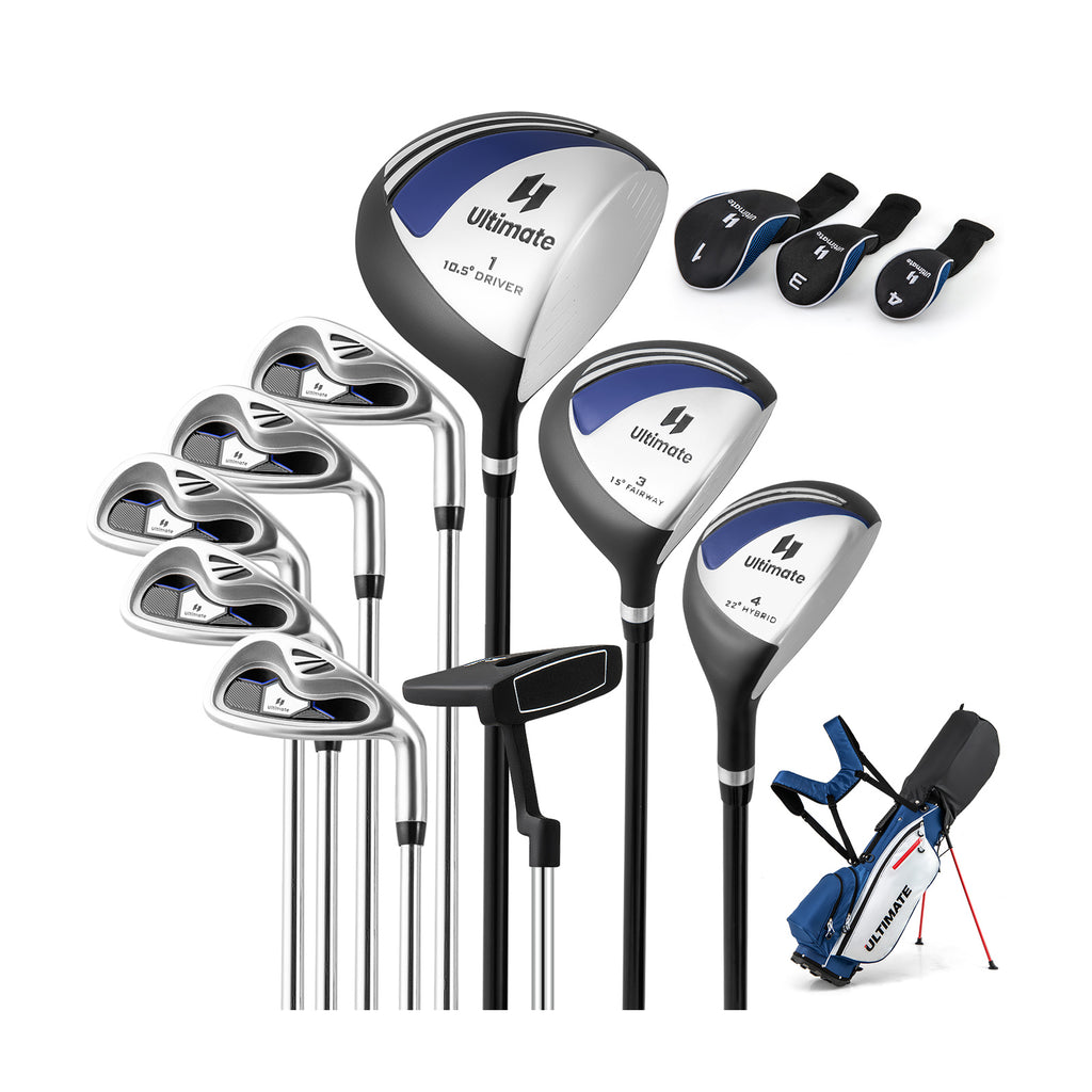 Men€™s Profile Complete Golf Club Package Set Includes 10 Pieces-Blue