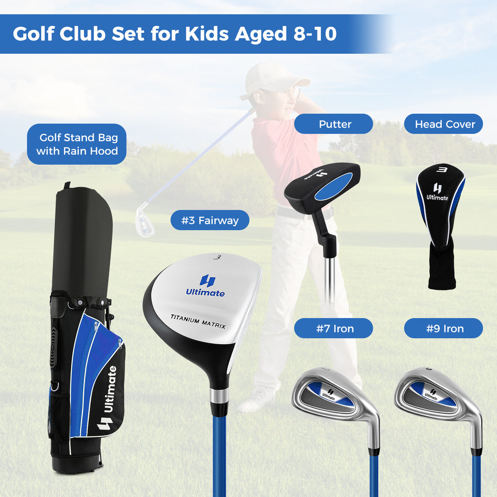 Junior Complete Golf Club Set for Age 8 to 10-Blue