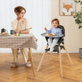6 in 1 Convertible Highchair with Safety Harness and Removable Tray-Black