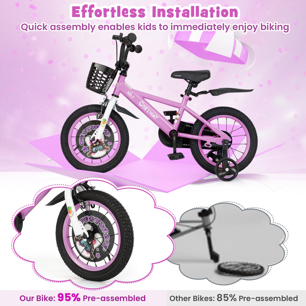 14 Inch Kids Bike for 3-5 Years Old Sport Bicycle with Adjustable Handlebar and Saddle-14 inches