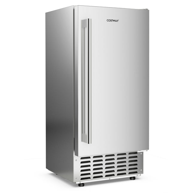 Under Counter Nugget Ice Maker with Self-Cleaning and 24H Timer-Silver