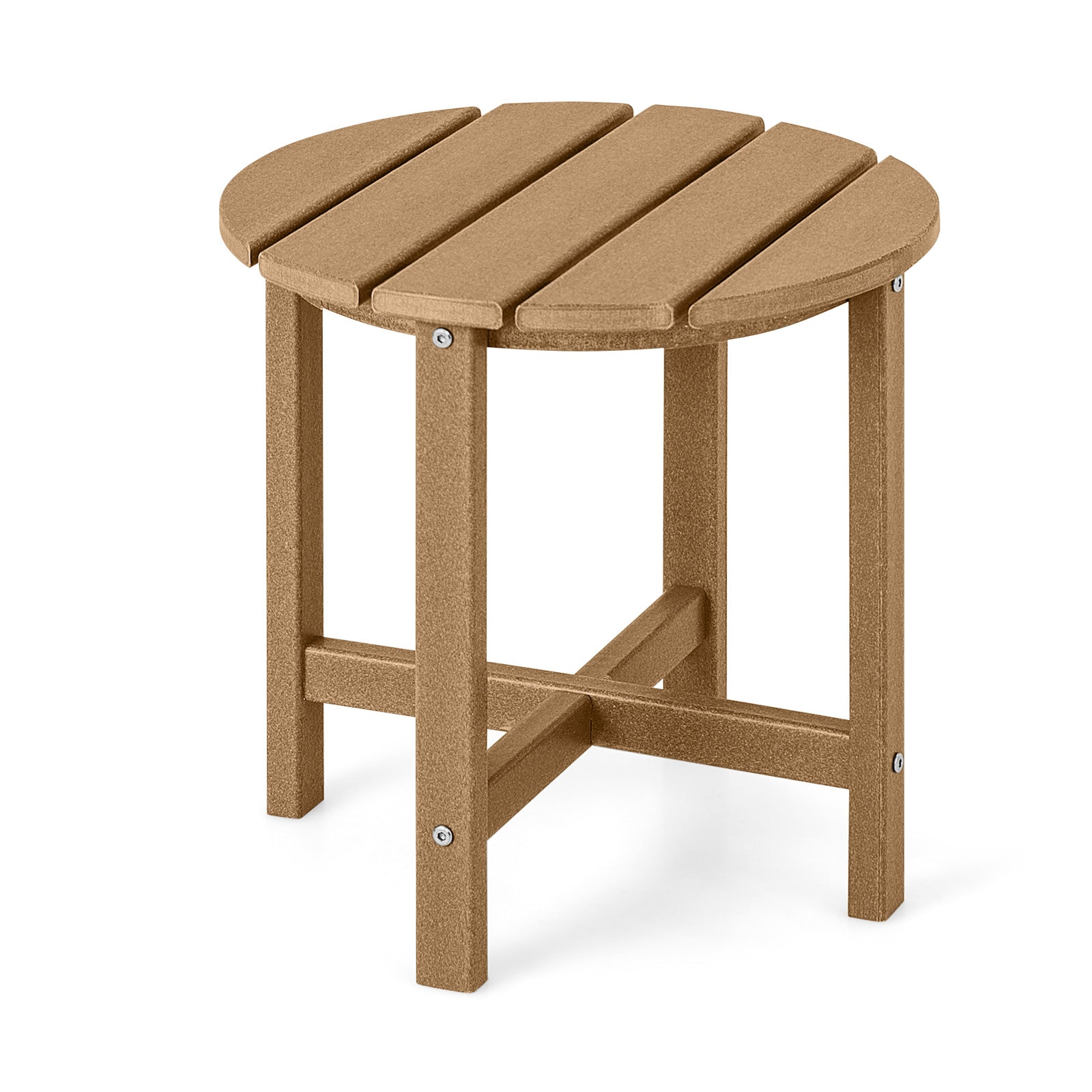 Lot de 2 tables d'appoint Adirondack rondes de 45,7 cm résistantes aux intempéries - Marron