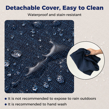 Set of 4 Outdoor Patio Cushion Set with Removable Covers-Navy