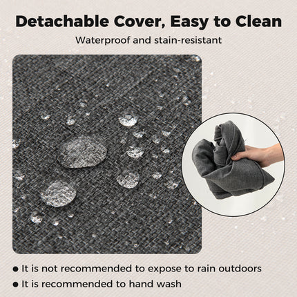 Set of 4 Outdoor Patio Cushion Set with Removable Covers-Gray