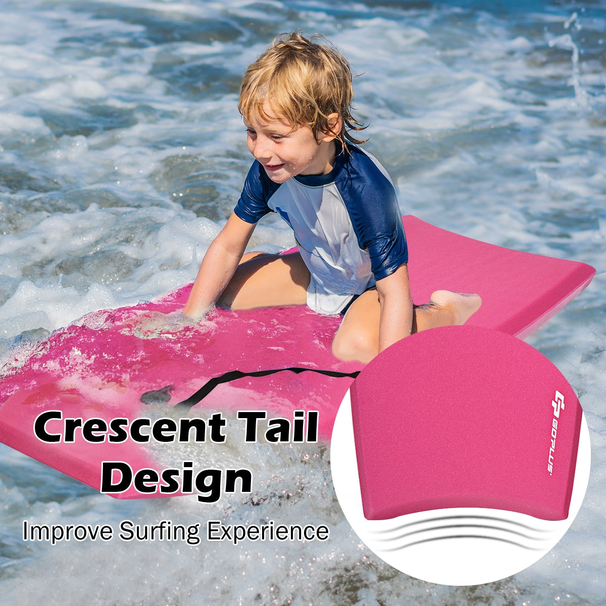 Lightweight Bodyboard Surfing with Leash EPS Core Boarding IXPE-L