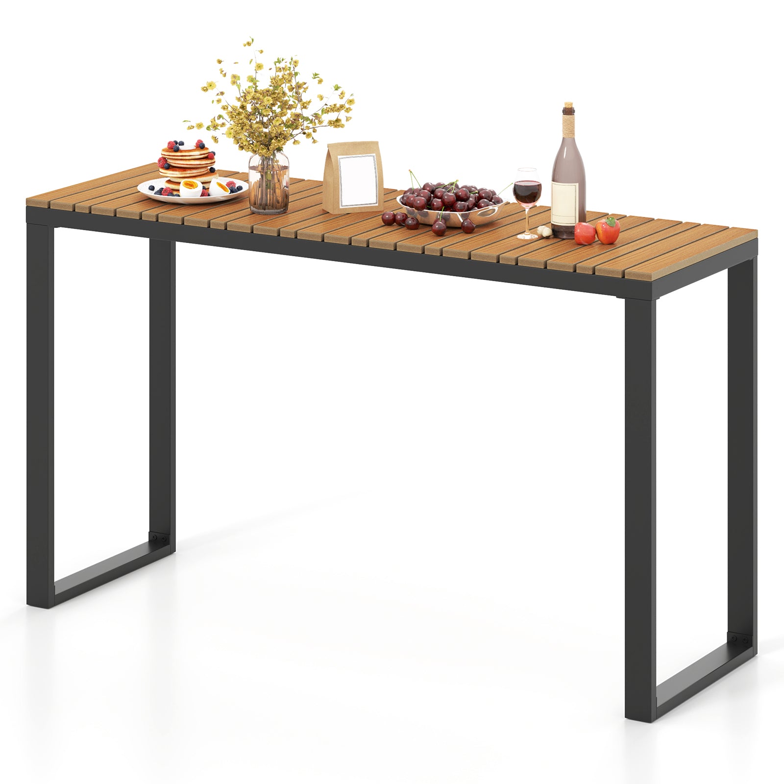 Console rectangulaire d'extérieur avec plateau en composite bois-plastique durable