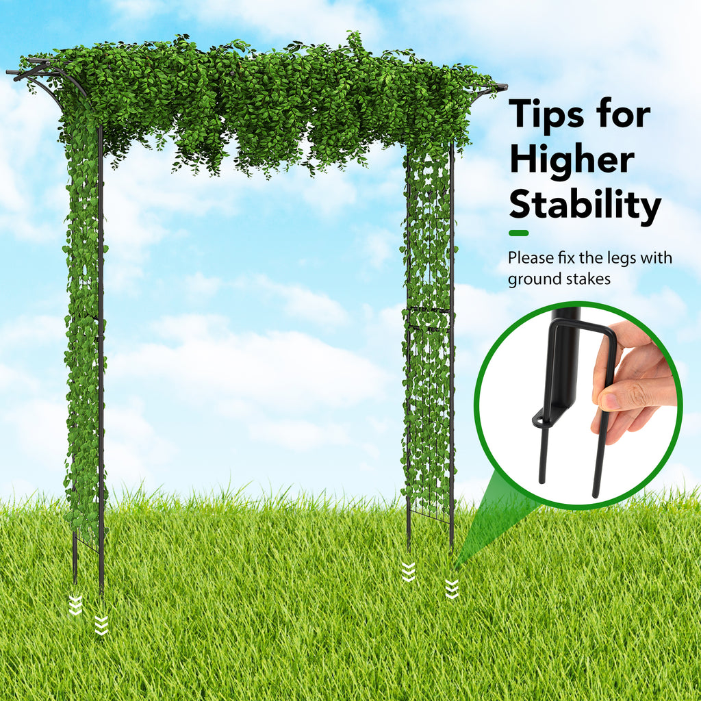 81 x 20 Inch Metal Garden Arch for Various Climbing Plant