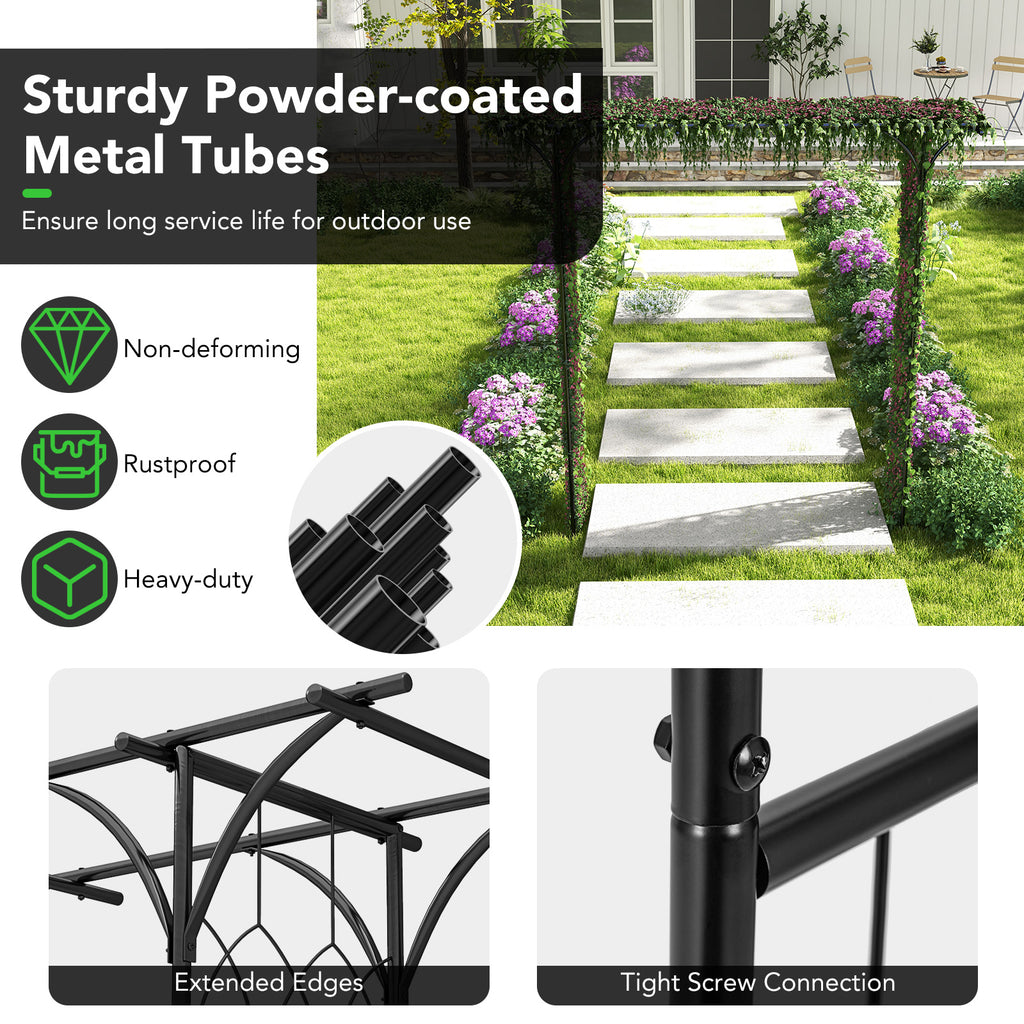 81 x 20 Inch Metal Garden Arch for Various Climbing Plant