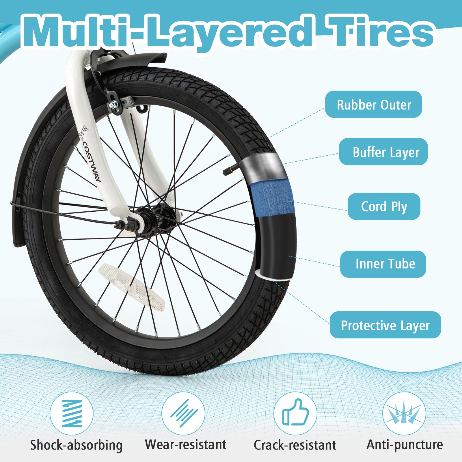 18-Inch Kids Bike for 4-8 Years Old Children Bicycle with Training Wheels