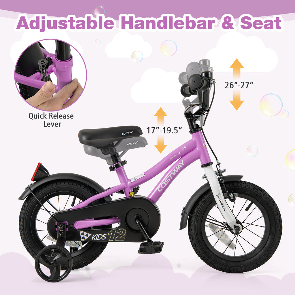 Kids Bike 12-Inch Children Training Bicycle with 2 Brake for 3-4 Years Old