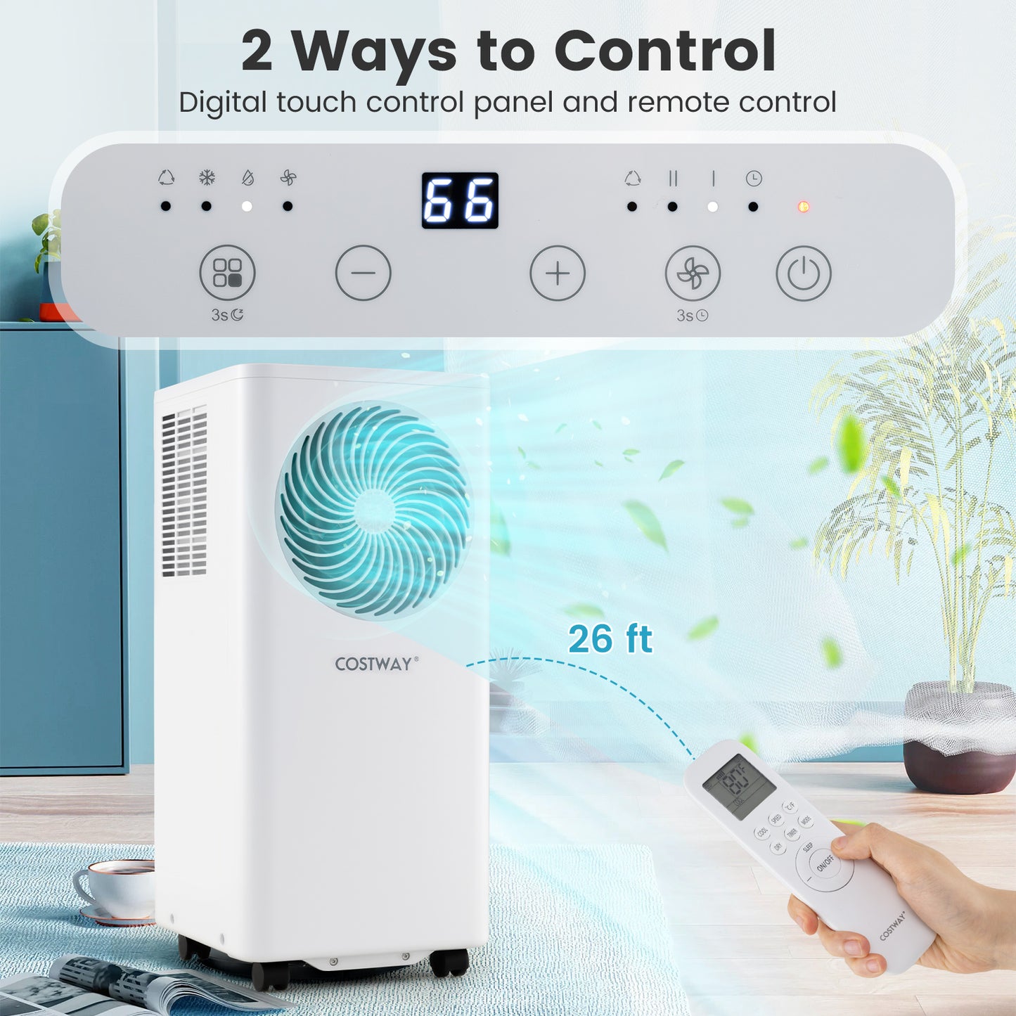 8200/10000 BTU Portable Air Conditioner 3-in-1 Stand up AC Unit with Dehumidifier-10000 BTU
