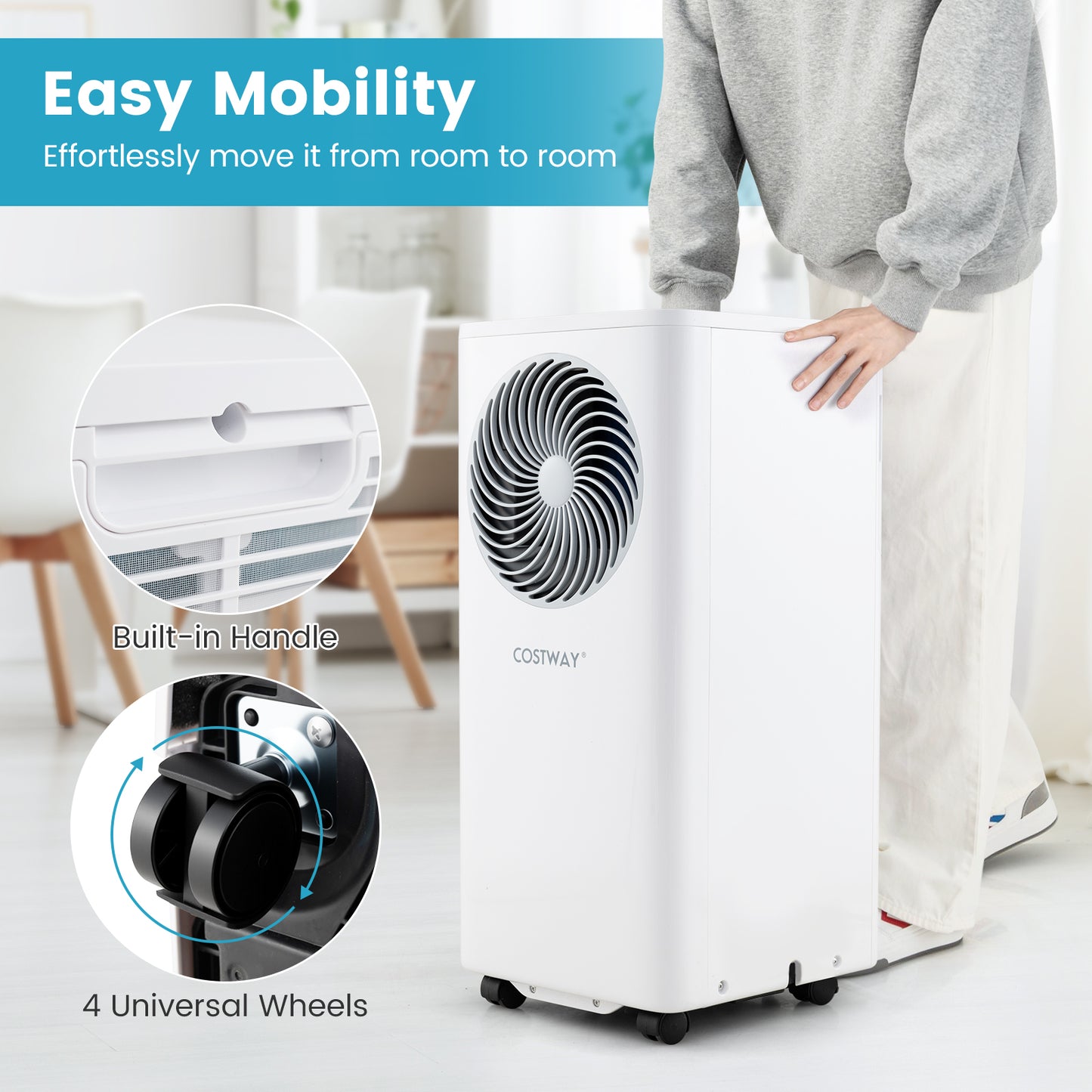 8200/10000 BTU Portable Air Conditioner 3-in-1 Stand up AC Unit with Dehumidifier-10000 BTU