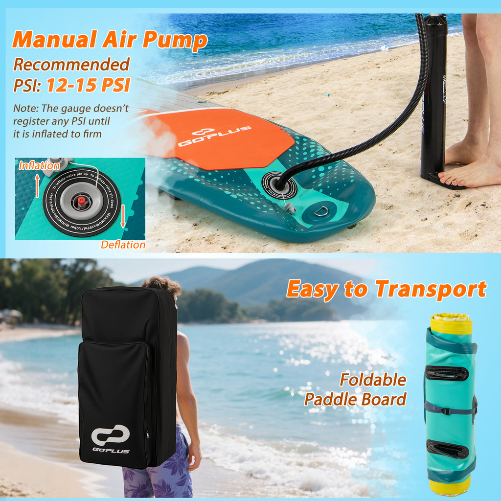 11 Feet Inflatable Stand Up Paddle Board with Kayak Seat for Adults-L