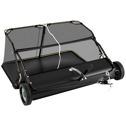 48 Inch Tow-Behind Lawn Sweeper with 26/27 Cu.FT Hopper Bag